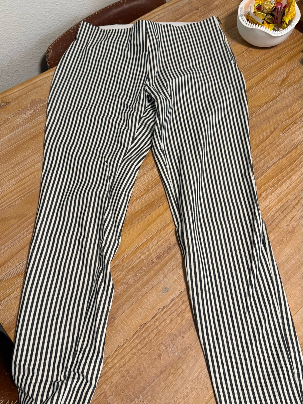 a new day Black and White Striped Women Chinos